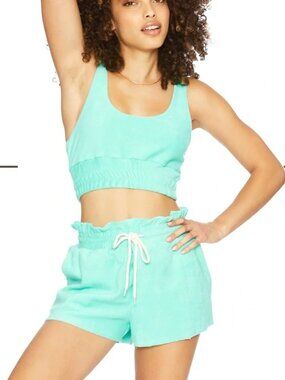 BEACH Riot Terry Cloth Shorts Turquoise/Mint size M Sporty Resortwear Vacation